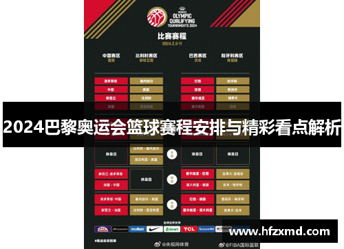 2024巴黎奥运会篮球赛程安排与精彩看点解析 2024巴黎奥运会篮球赛程安排与精彩看点解析